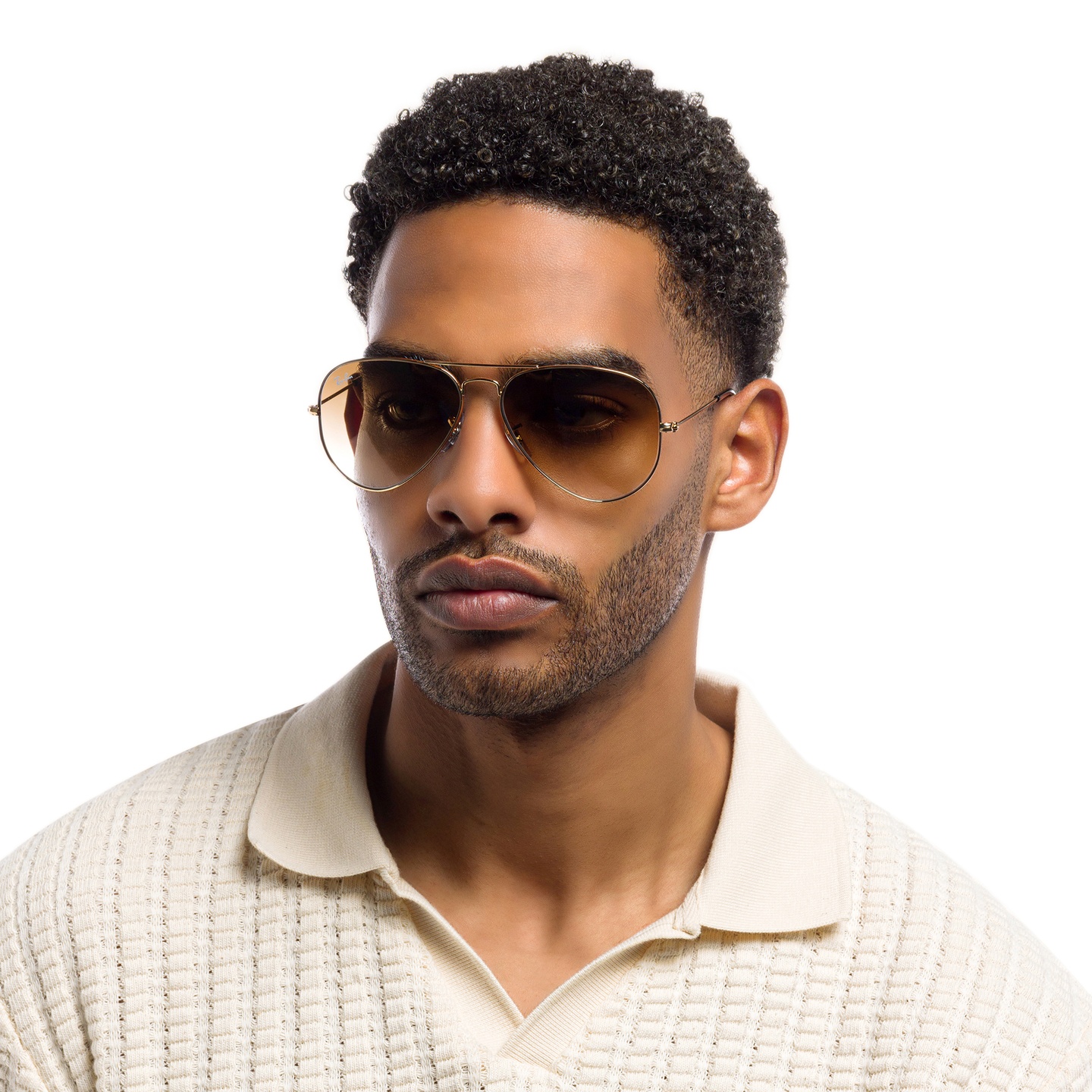 Shop Ray-Ban Pilot Gradient Sunglasses in Gold online.