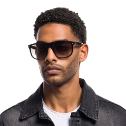 Shop Ray-Ban Boyfriend Square Sunglasses in Black online.