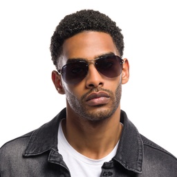 Shop Ray-Ban Unisex Half-Rim Pilot Sunglasses in Silver online.