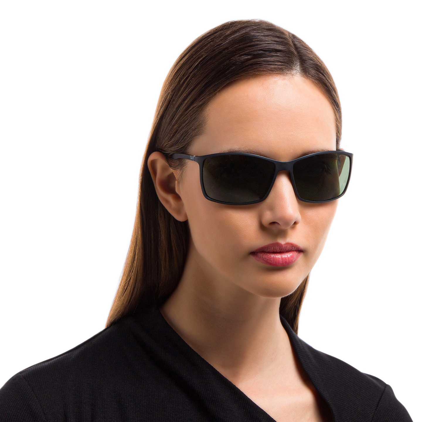 Shop Ray-Ban Liteforce Tech Rectangle Sunglasses in Black online.