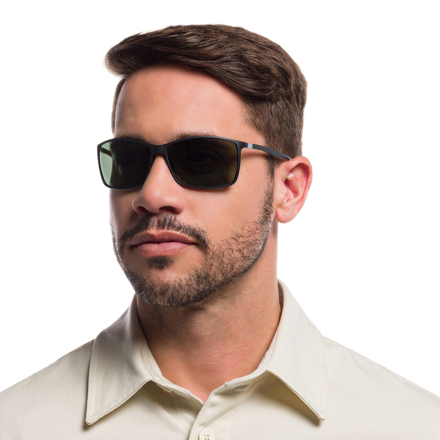 Shop Ray-Ban Liteforce Tech Rectangle Sunglasses in Black online.