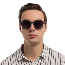 Shop Ray-Ban Chris Square Sunglasses in Matte Black online.