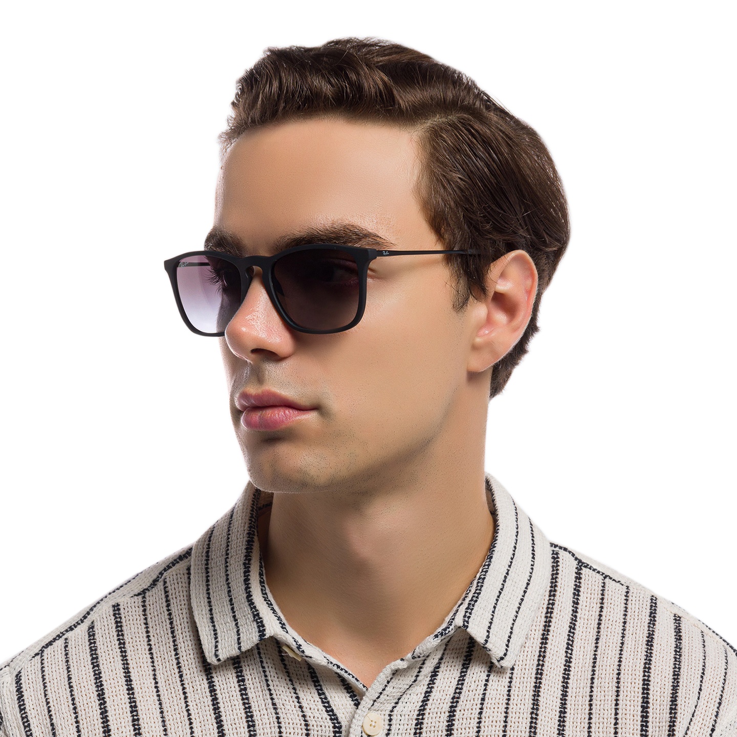 Shop Ray-Ban Chris Square Sunglasses in Matte Black online.