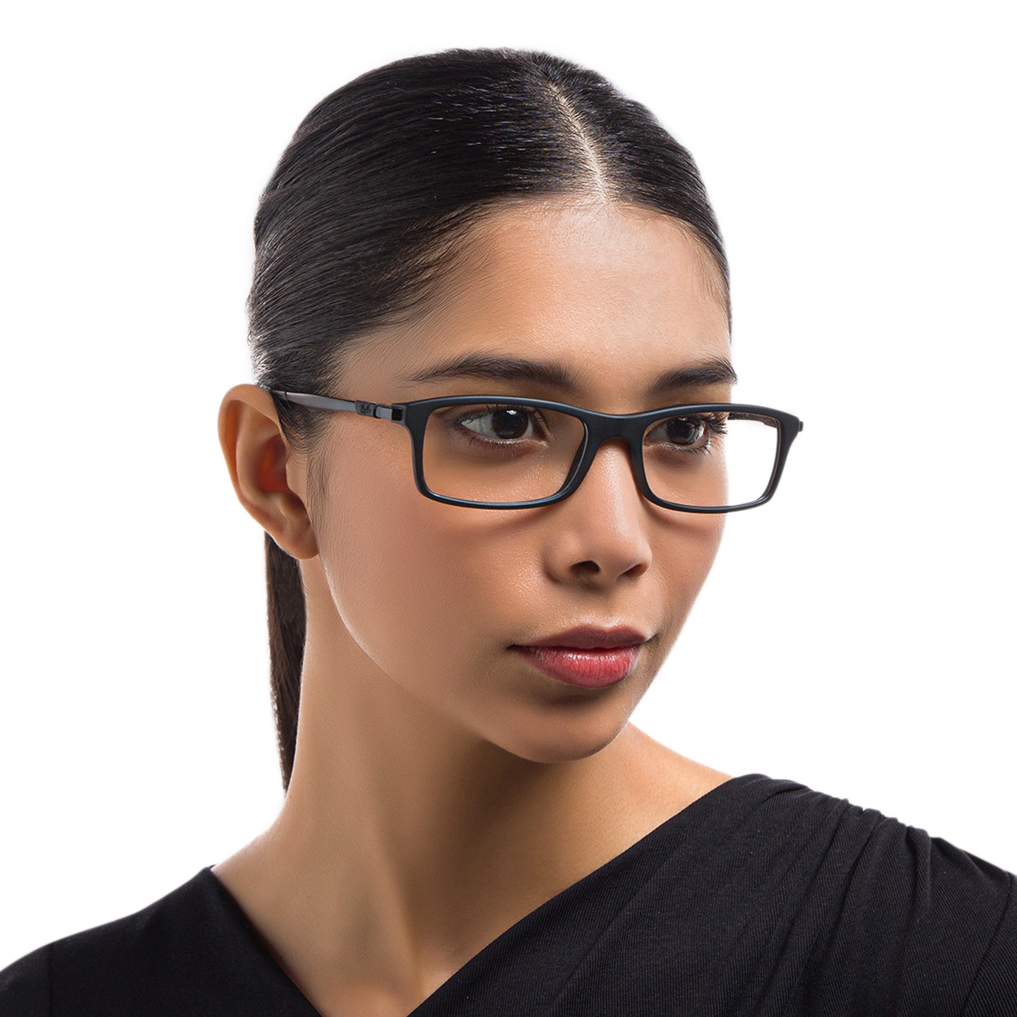 Shop Ray-Ban Optics Unisex Rectangle Eyeglasses in Black online.