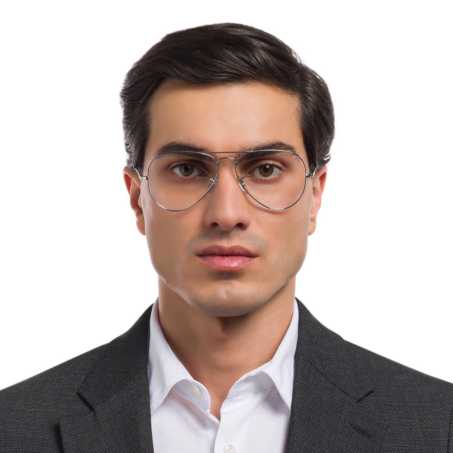 Shop Ray-Ban Pilot Optics Eyeglasses in Silver online.