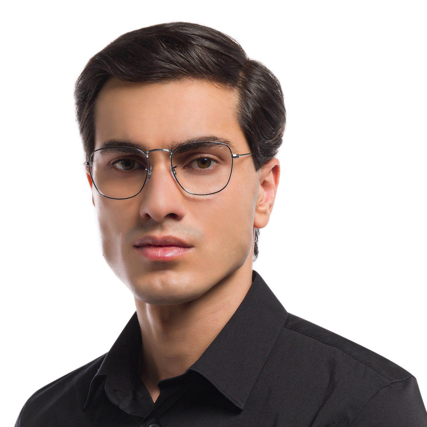 Shop Ray-Ban Frank Unisex Square Eyeglasses in Gunmetal online.