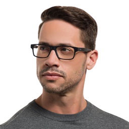Shop EYE'M Rectangle Eyeglasses in Matte Black online.