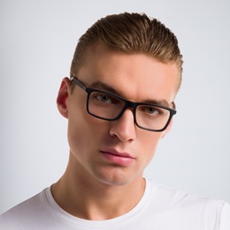 Shop EYE'M Rectangle Eyeglasses in Matte Black online.