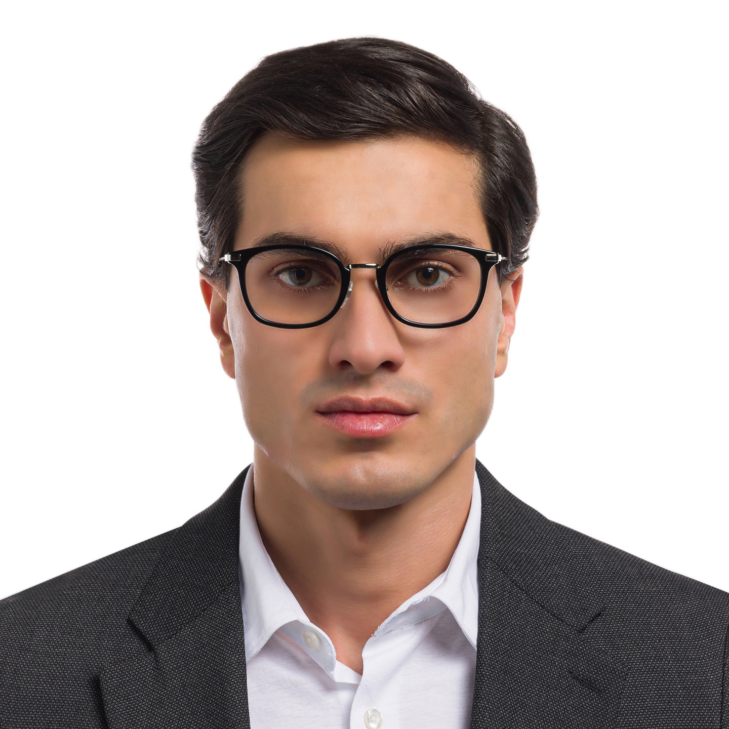 Shop EYE'M Unisex Square Eyeglasses in Black online.