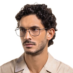 Shop EYE'M Wide Square Eyeglasses in Gunmetal online.