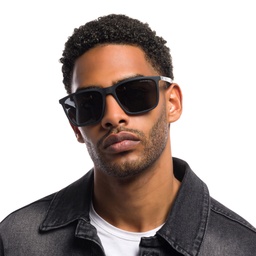 Shop Emporio Armani Rectangle Sunglasses in Rubber Black online.