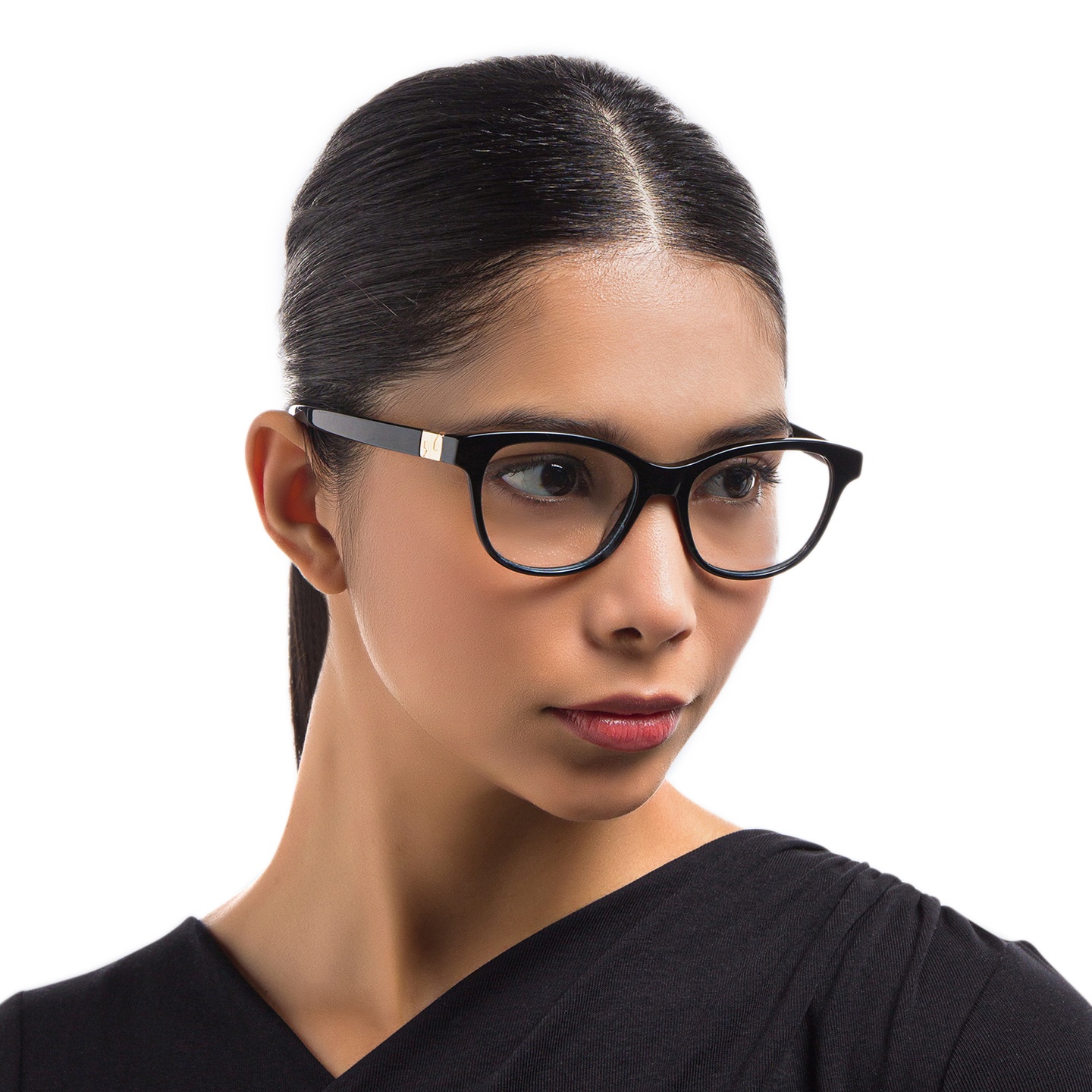 Shop EYE'M Square Eyeglasses in Black online.