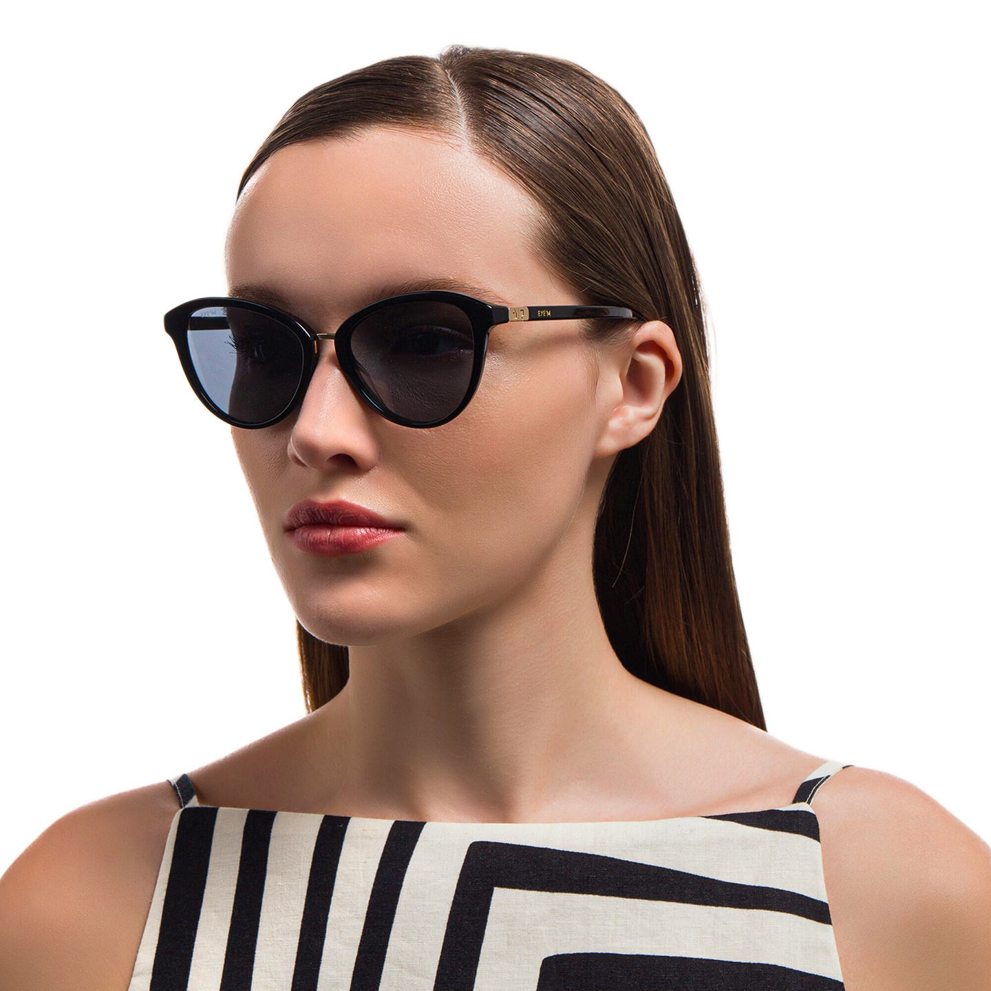 Shop EYE'M Cat Eye Sunglasses in Black online.