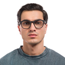 Shop EYE'M Square Eyeglasses in Black online.