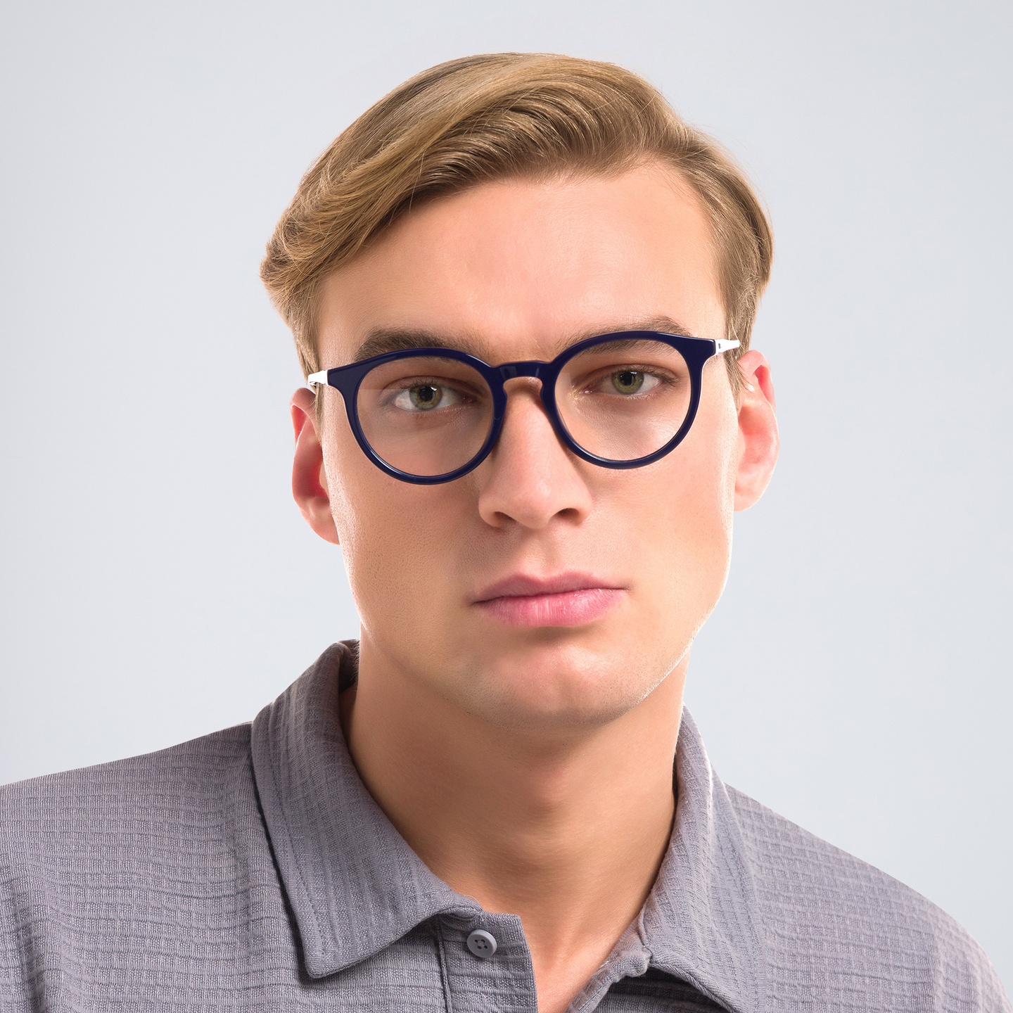 Shop EYE'M Round Eyeglasses in Blue online.
