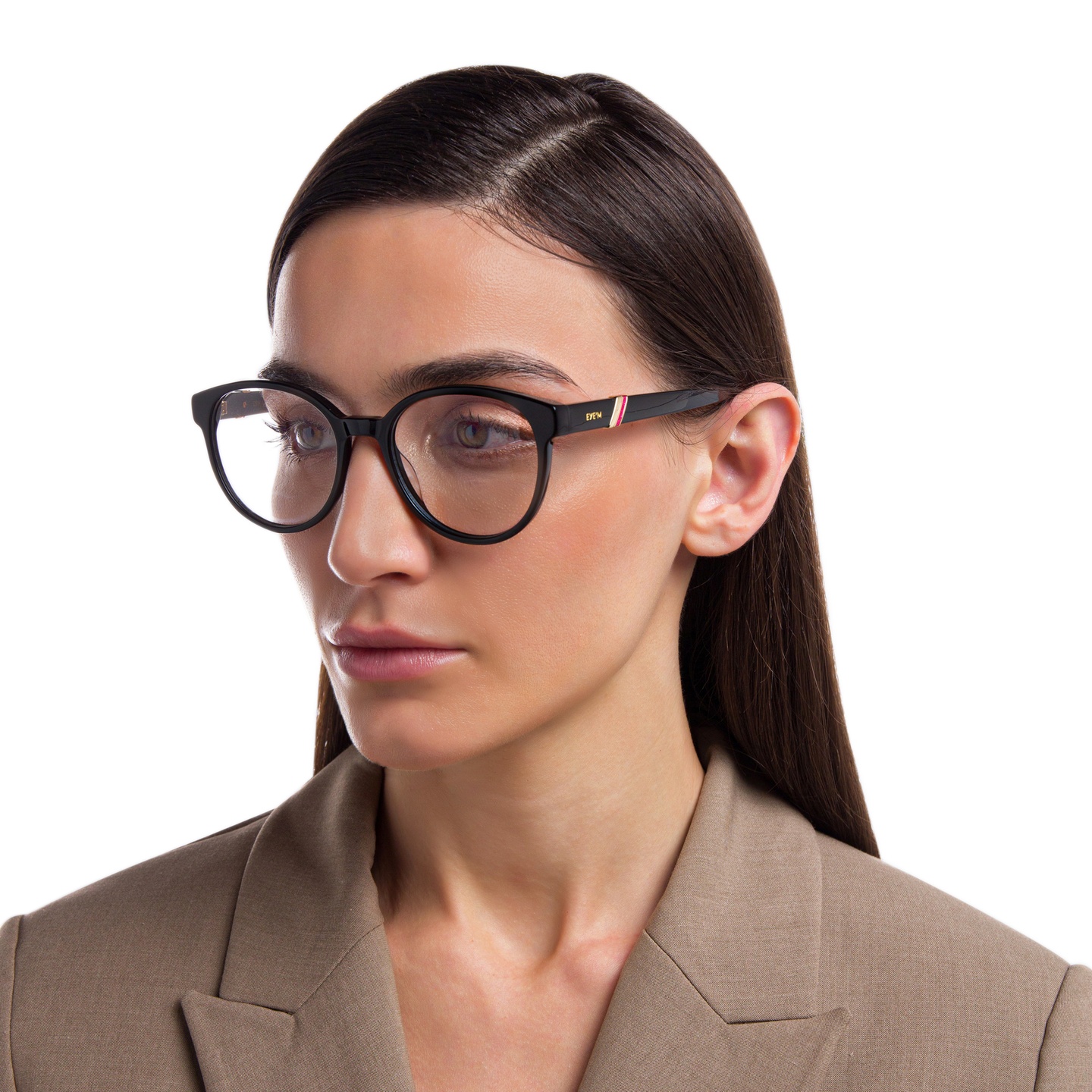 Shop EYE'M Round Eyeglasses in Black online.