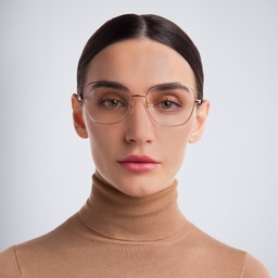 Shop EYE'M Wide Square Eyeglasses in Rose Gold online.