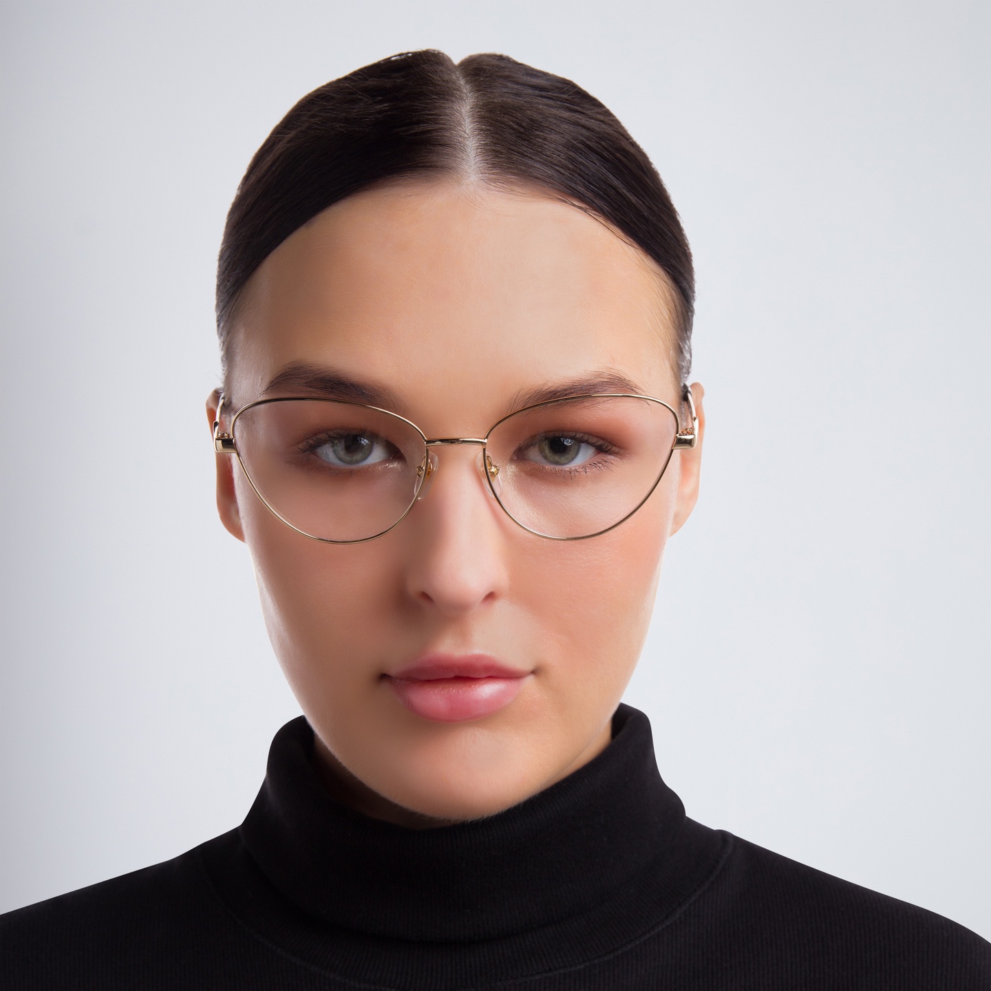 Shop EYE'M Wide Cat Eye Eyeglasses in Gold online.