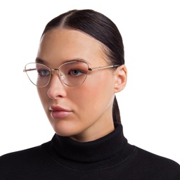 Shop EYE'M Wide Cat Eye Eyeglasses in Gold online.