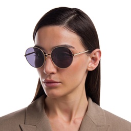 تسوق نظارة شمسية بإطار دائري EYE'M بلون ذهبي أونلاين.