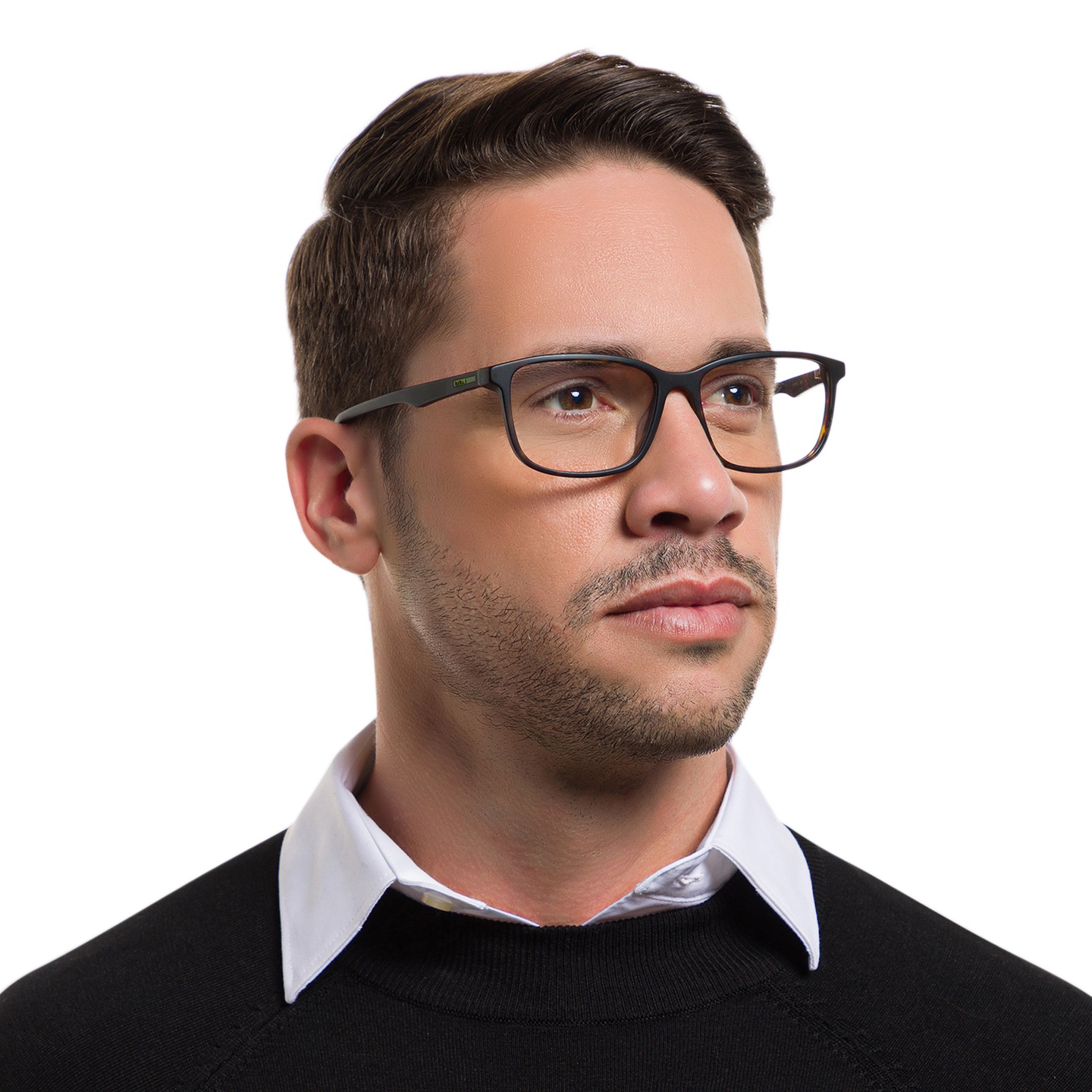 Shop EYE'M Wide Rectangle Eyeglasses in Havana online.