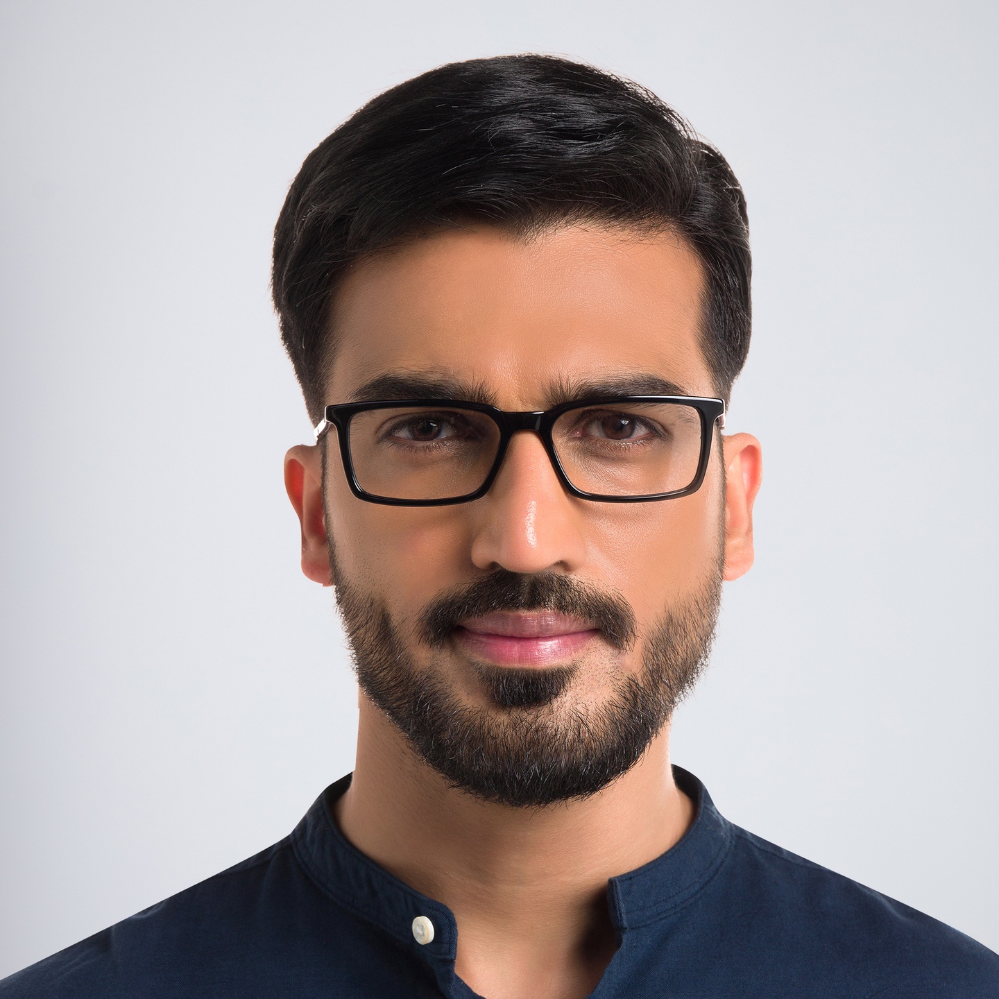 Shop EYE'M Rectangle Eyeglasses in Black & Blue online.