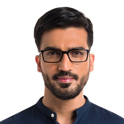 Shop EYE'M Rectangle Eyeglasses in Black & Blue online.