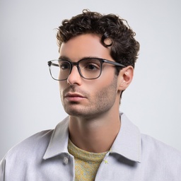 Shop DAVID BECKHAM Wide Rectangle Eyeglasses in Transparent Grey online.