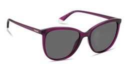 Shop Polaroid Logo Print Rectangle Sunglasses in Violet online.