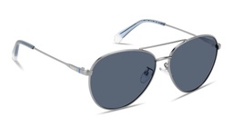 Shop Polaroid Engraved Logo Unisex Pilot Sunglasses in Ruthenium online.